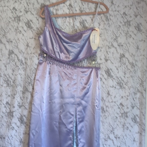 Panoply 2 Piece Maxi Gown 1 Shoulder Crop Top and Maxi Skirt Lavender Size 8 - Picture 9 of 15